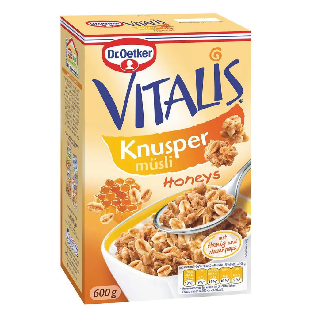 Mega-Paradies Dr. Oetker Vitalis Crunchy Muesli Honeys with Honey and Wheat Pops 600g