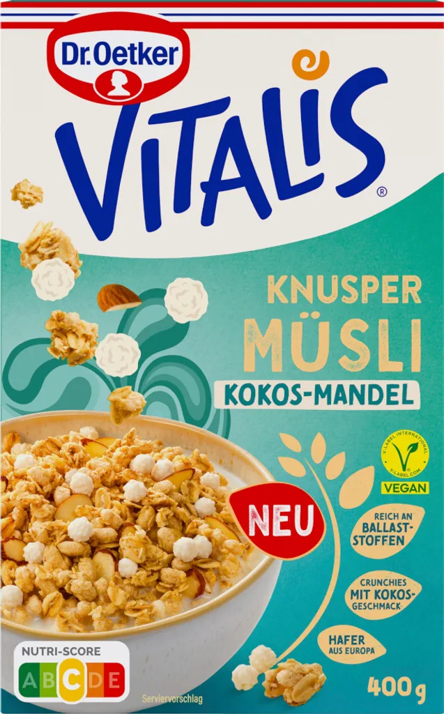 Mega-Paradies Dr. Oetker Vitalis crunchy muesli with coconut almond pack 400g
