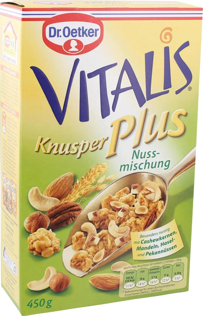 Mega-Paradies Dr. Oetker Vitalis Crunchy Muesli Plus Nut Mix with Crunchies 450g