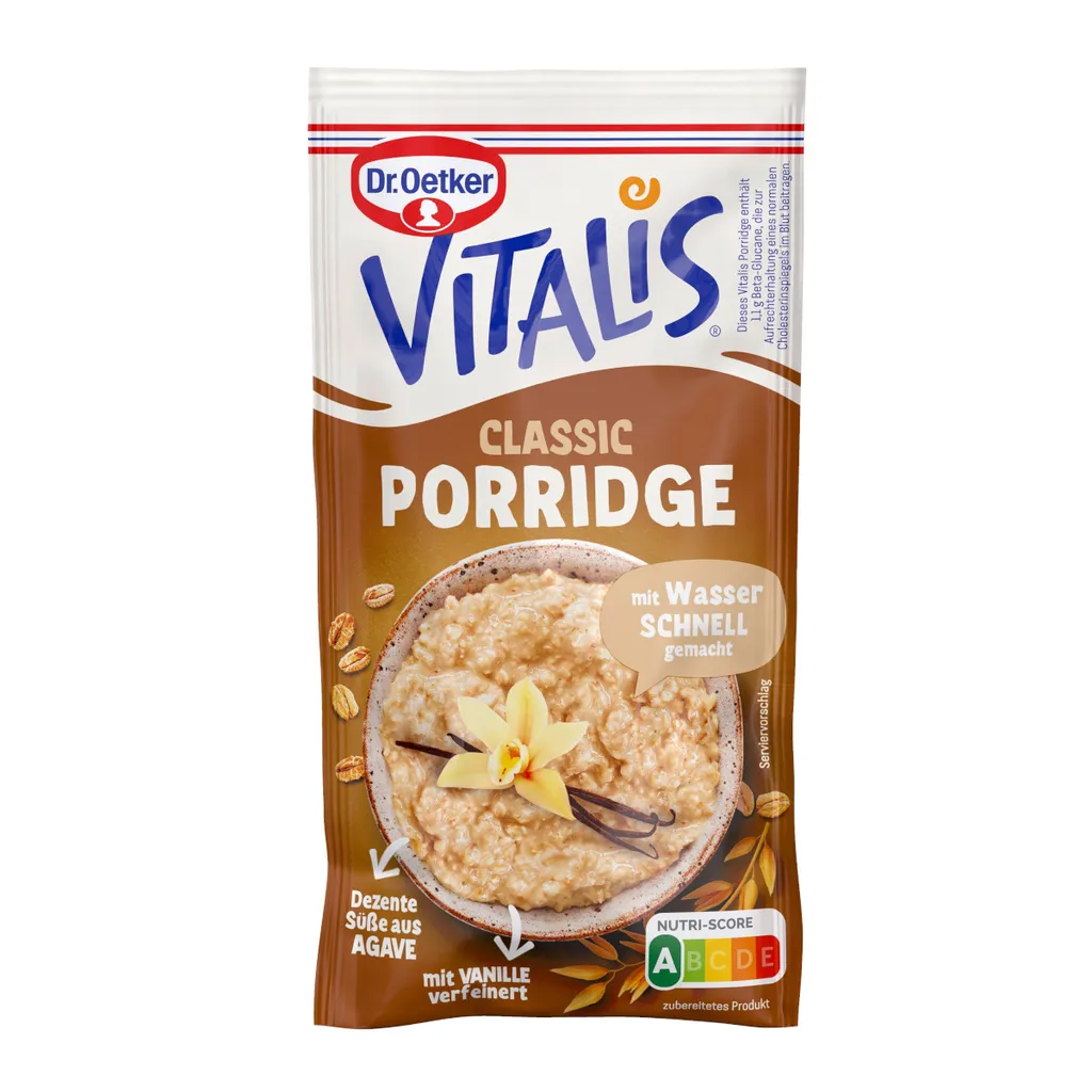 Mega-Paradies Dr. Oetker Vitalis Porridge Classic for a warm oat meal 58g