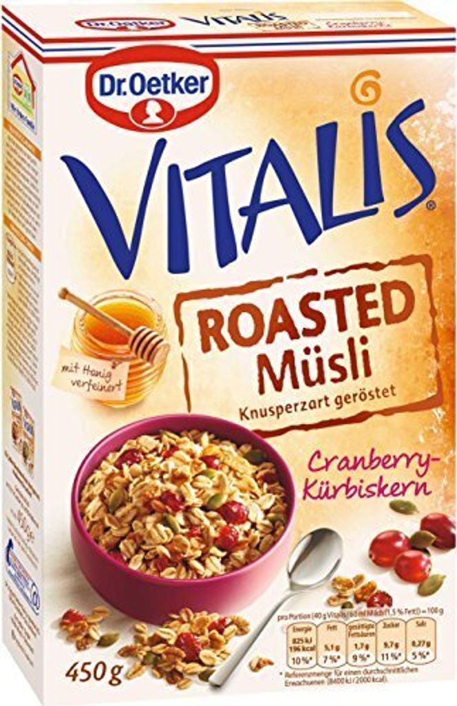 Mega-Paradies Dr. Oetker Vitalis Roasted Cranberry Pumpkin Seed Wheat Flakes 6-pack