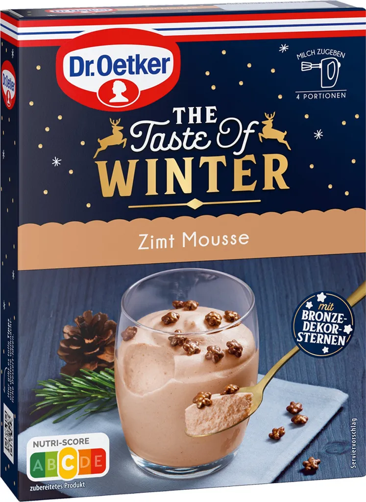 Mega-Paradies Dr. Oetker Winter Cinnamon Mousse, festive Christmas dessert, 63g