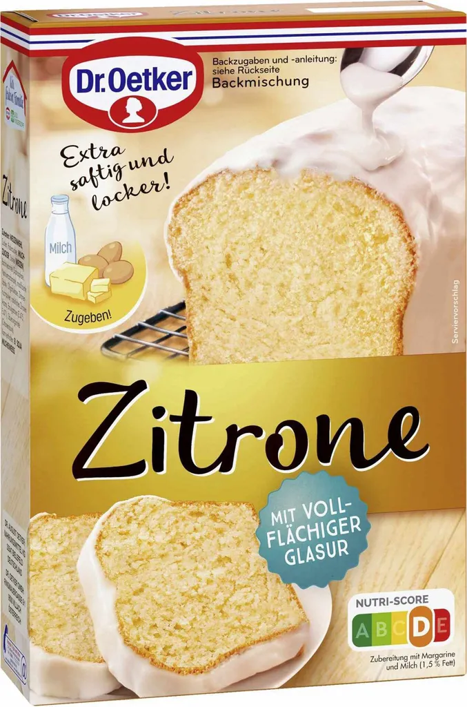 Mega-Paradies Dr. Oetker Lemon Baking Mix for Pound Cakes, Moist and Fluffy, 485g