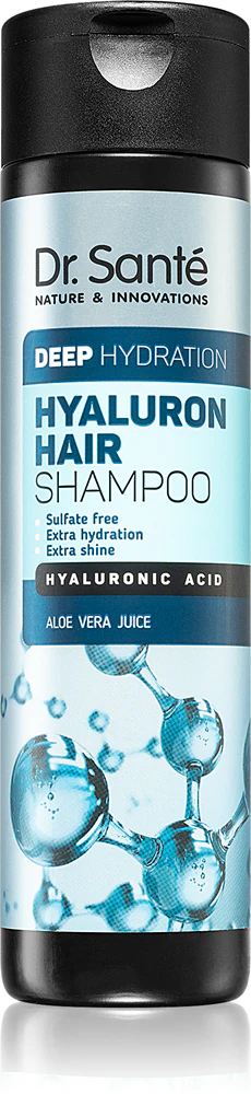 Dr. Sante Hyaluron Shampoo for dry and dull hair provides moisture and shine. 250ml
