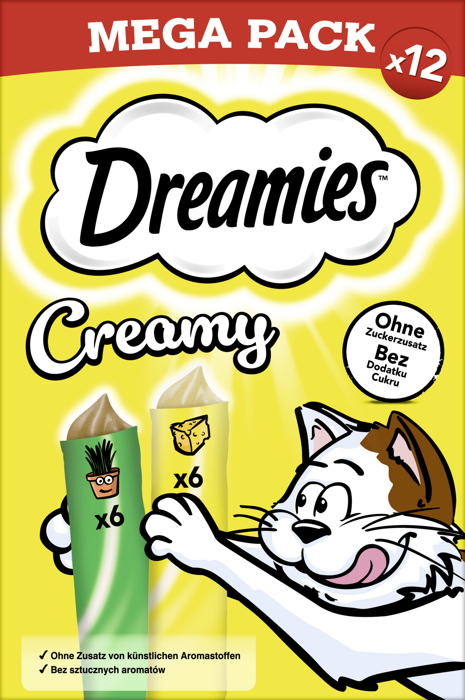 Dreamies Creamy Treats Multipack Catnip & Cheese 120g