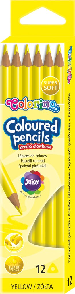 Patio-Colorino Triangular pencils, 12 pieces, Colorino yellow 70g