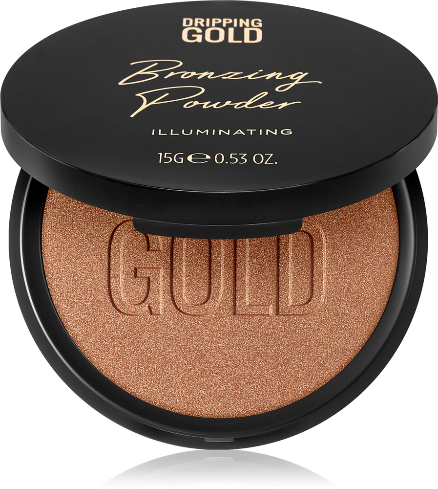 Dripping Gold Luxury Tanning Bronzing Powder compact, bronzing powder for body and face