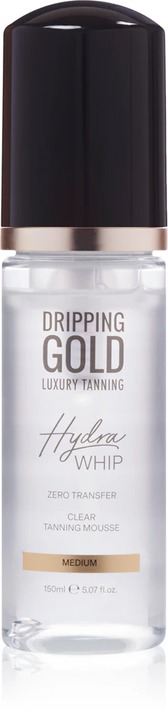 Dripping Gold Luxury Tanning Hydra Whip transparent self-tanning foam for body and face
