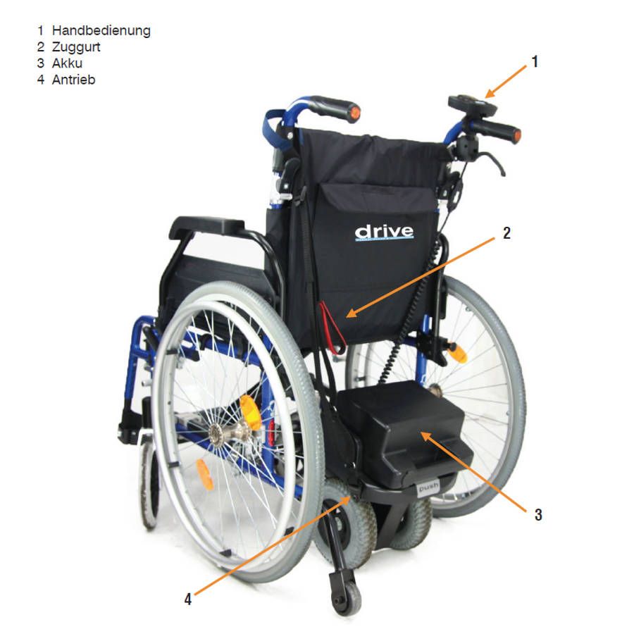 DRIVE PowerStroll wheelchair push aid up to 135 kg