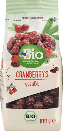 dmBio Dried cranberries sweetened, 100 g