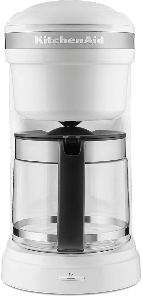 KitchenAid 5KCM1208EWH Drip Coffee Machine, White, Glass