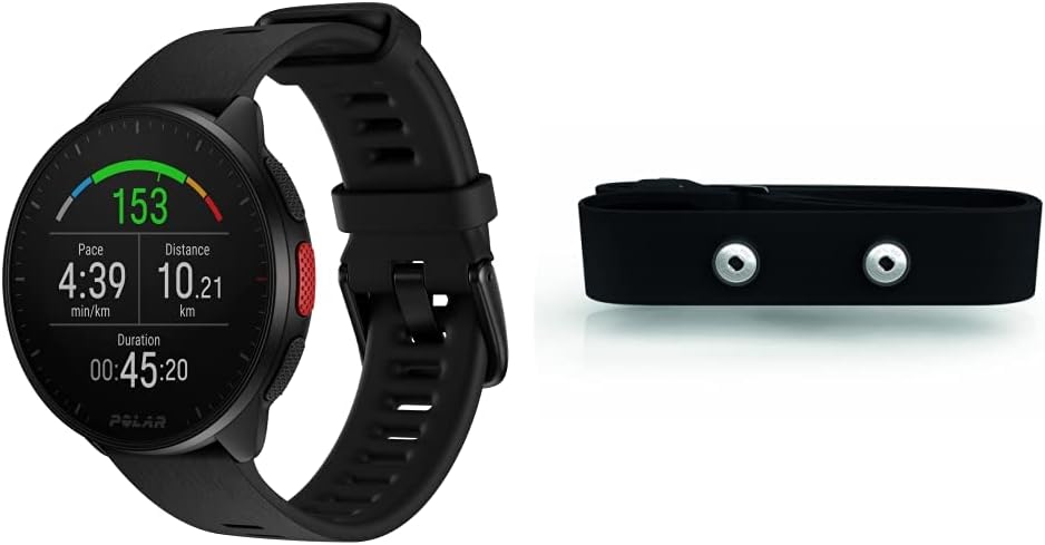 Polar Pacer GPS Running Watch for Men and Women Heart Rate Monitor Sports & Fitness with Pedometer, Personalized Training Programs & Recovery Functions & Soft Chest Strap for H9 and H10 M-XXL