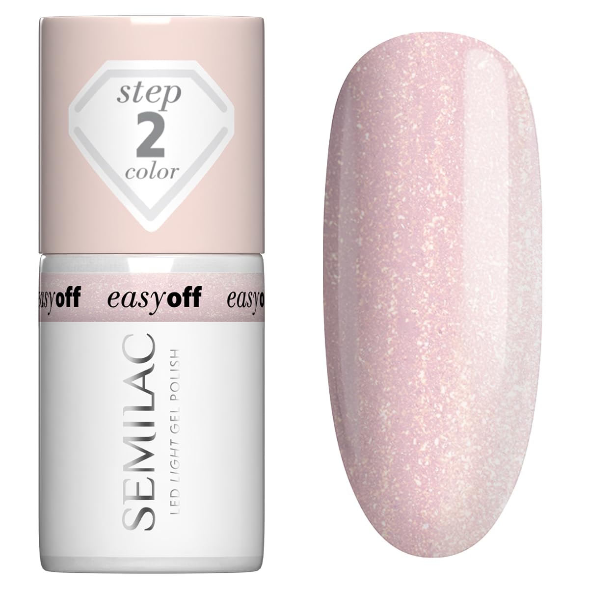 Semilac Easy Off Nail Polish LED Light L10 Glazed Milk 7 ml