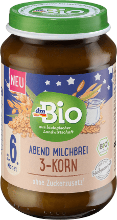 dmBio Evening porridge Milk porridge 3-grain from 6th month, Demeter, 190 g