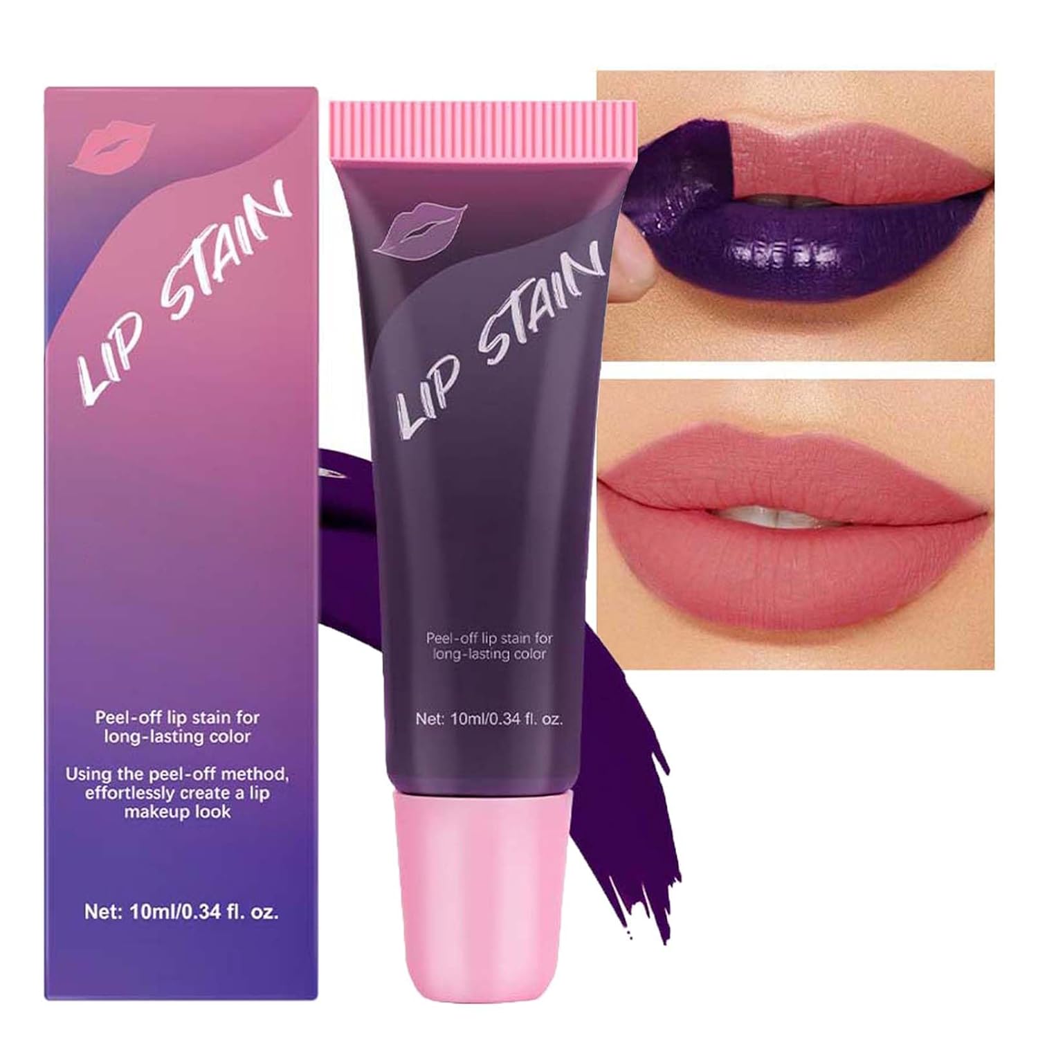EONFAVE Matt Lip Stain Peel Off, Waterproof & Long Lasting Peel Off Lip Ink, Non-Stick Cup Lightweight Lip Gloss for Women Girls Make Up, Reveal The Perfect Lip Colour