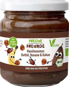 FRECHE FREUNDE Haselnutmus Datteln, banana & cocoa, from 3 years, 180 g