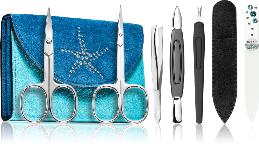 DuKaS Premium Line Solingen 216 manicure set Blue-Turquoise (+ case)