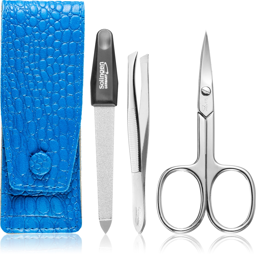 DuKaS Premium Line Solingen 891 cosmetic travel set Blue Crocodile