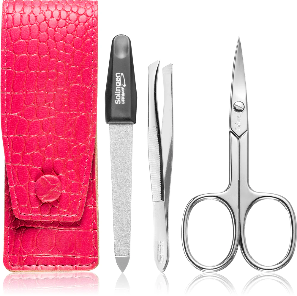 DuKaS Premium Line Solingen 892 cosmetic travel set Pink Crocodile