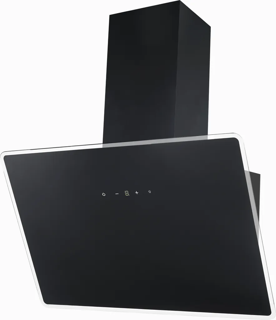 80 cm head-free angled extractor hood, black, A++ energy efficiency, recirculating air, LED, Respekta
