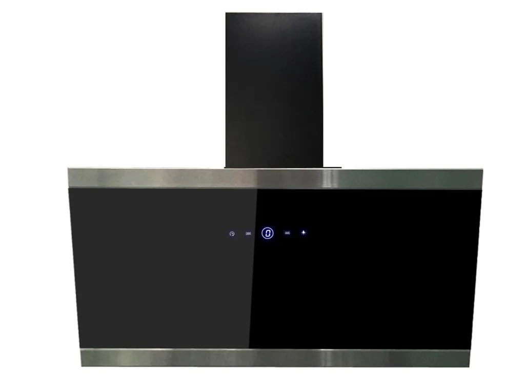Respekta 90cm Head-Free Slanted Extractor Hood, Glass, Black, Touch Control