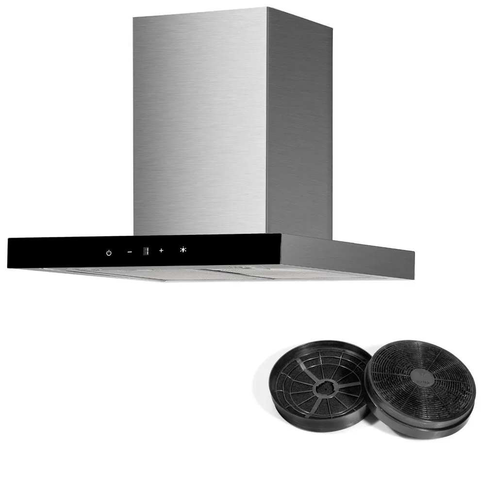 Respekta 60cm Stainless Steel Black Glass Extractor Hood with Filter