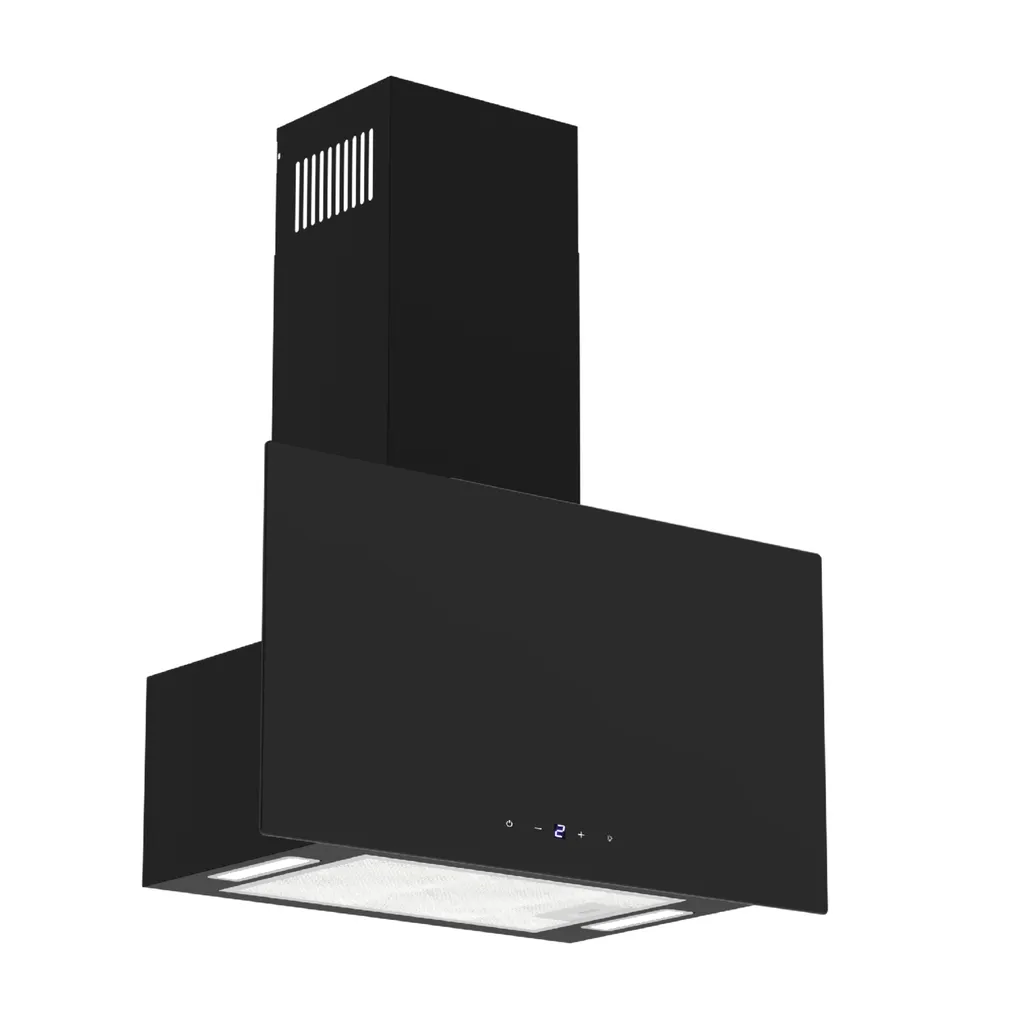 Lio Respekta 60cm Black Head-Free Flat Glass Front Extractor Hood