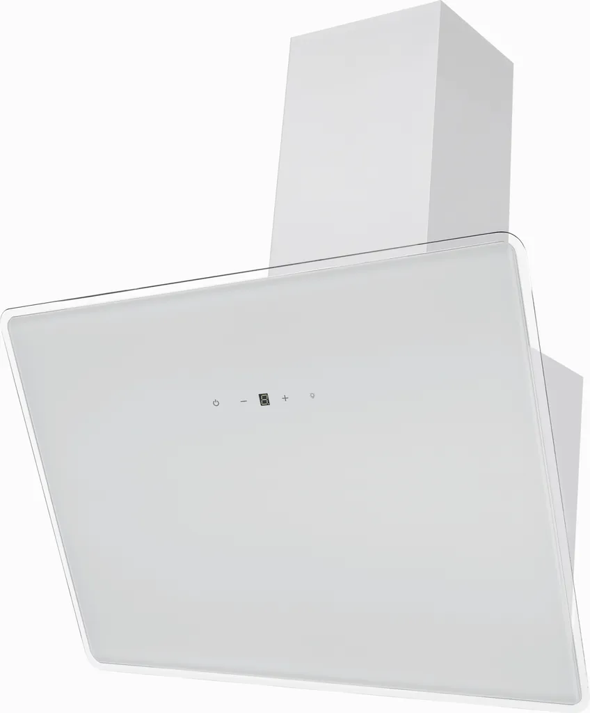 Respekta 60cm Head-Free Slanted Extractor Hood with Glass, White, and LED