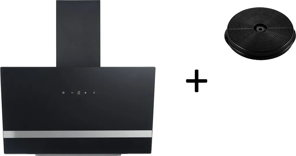 Respekta 60cm Black Slanted Cooker Hood with Filter
