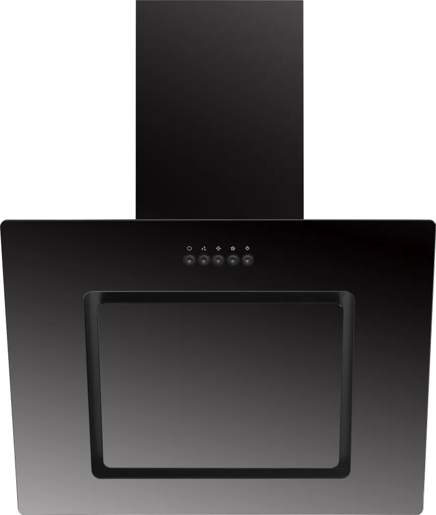 respekta 60 cm Black Wall-Mounted Extractor Hood, Slanted Design, Head-Free