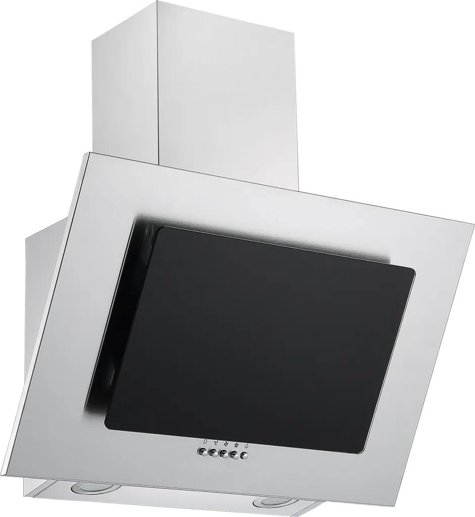 respekta 60 cm Black Wall-Mounted Extractor Hood, Slanted Design, Head-Free
