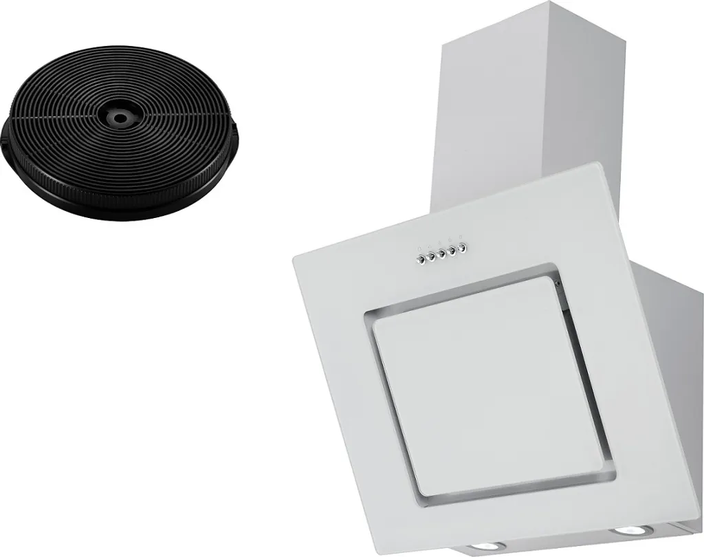 Respekta 60cm White Slanted Cooker Hood with Filter