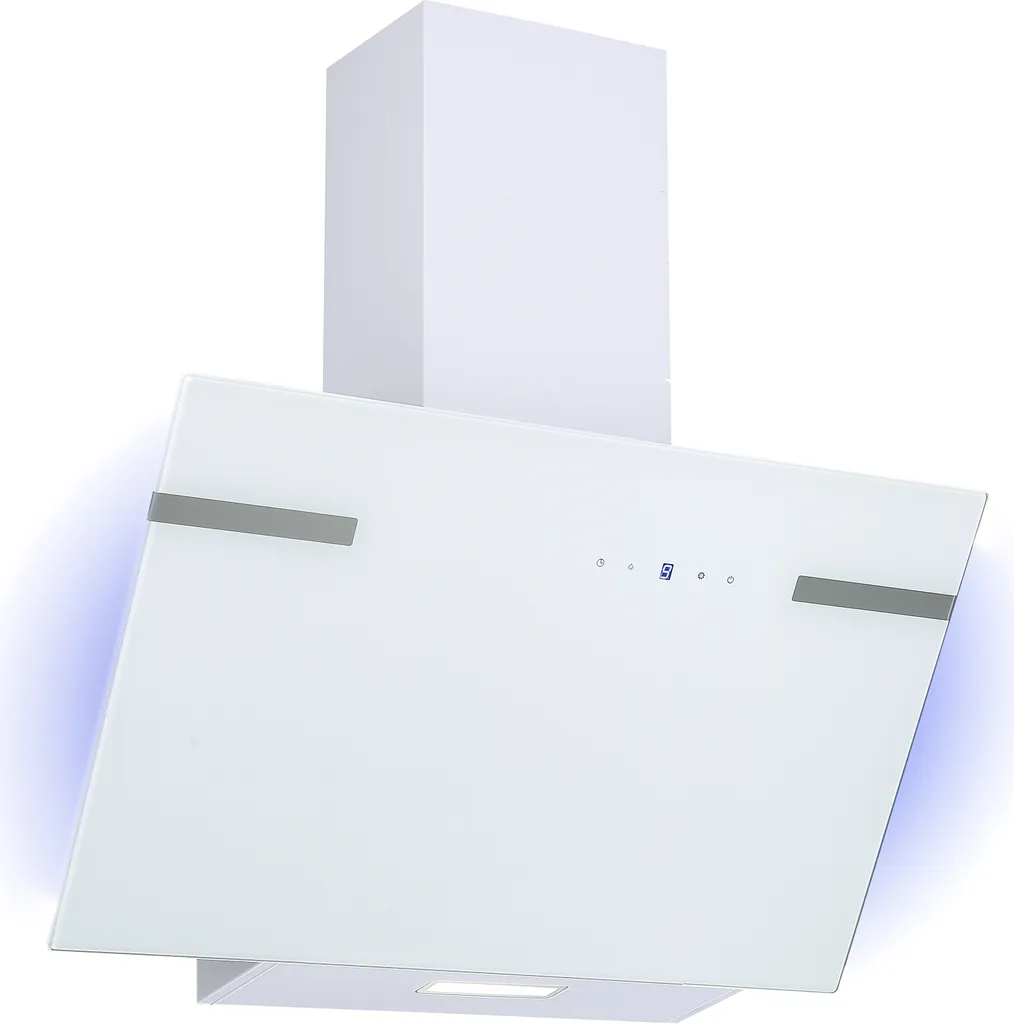 respekta 60 cm White Wall-Mounted Extractor Hood, Slanted Design, Head-Free