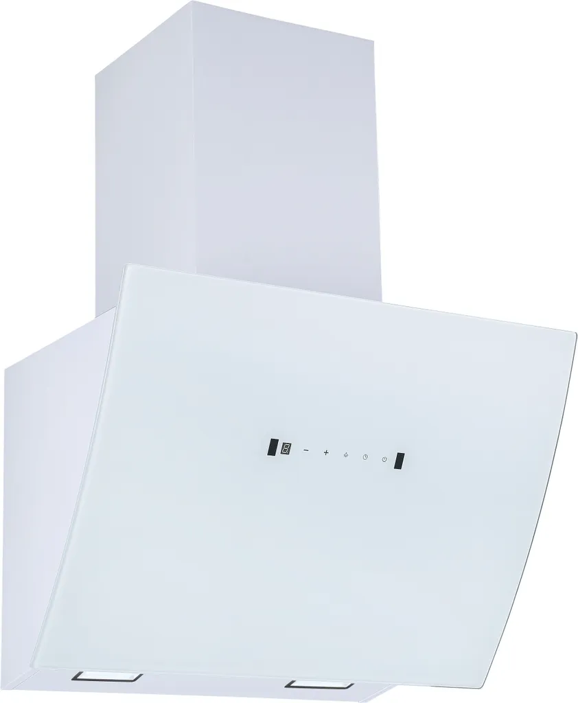respekta 60 cm White Wall-Mounted Extractor Hood, Slanted, Head-Free