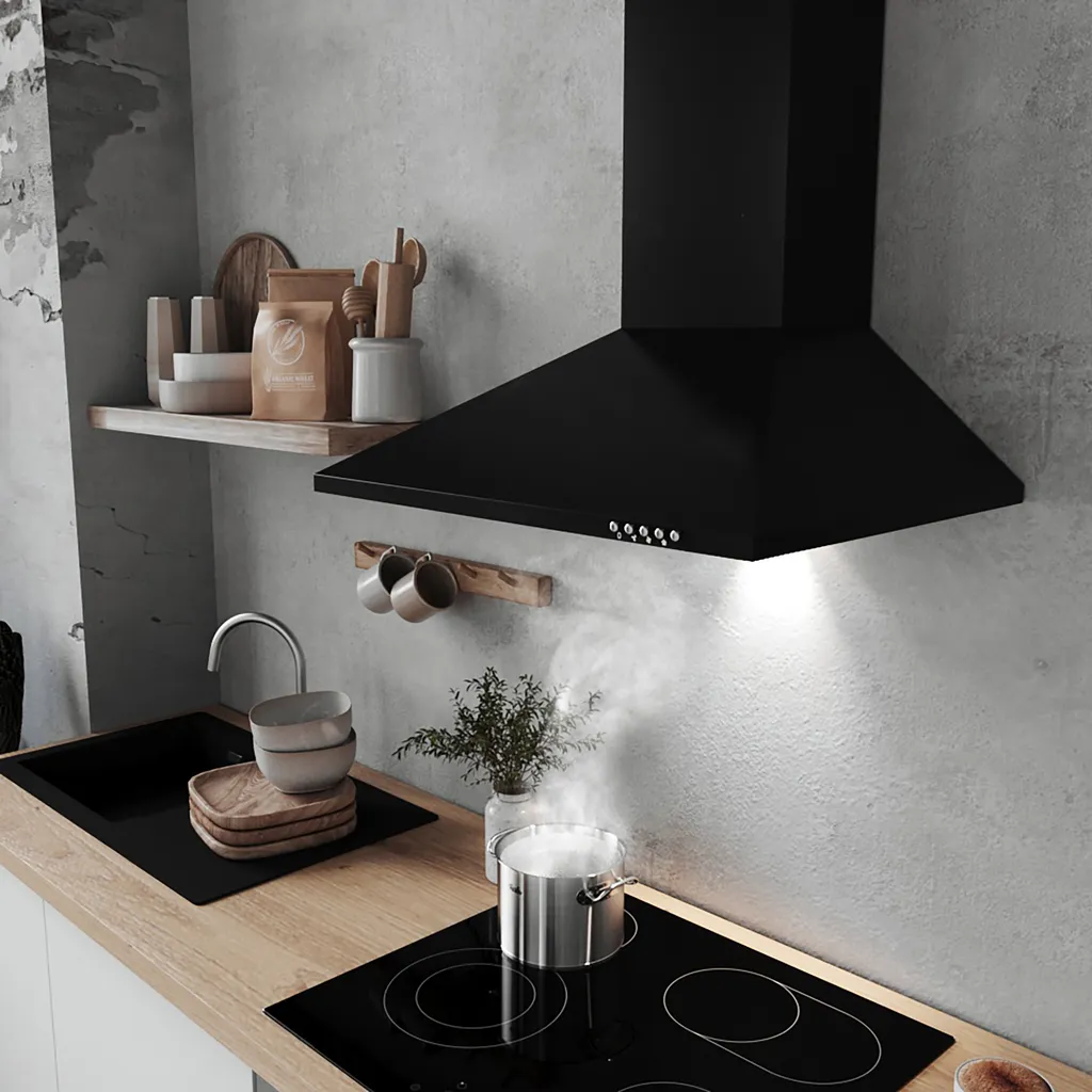 Respekta wall-mounted extractor hood/chimney hood, 60 cm, black