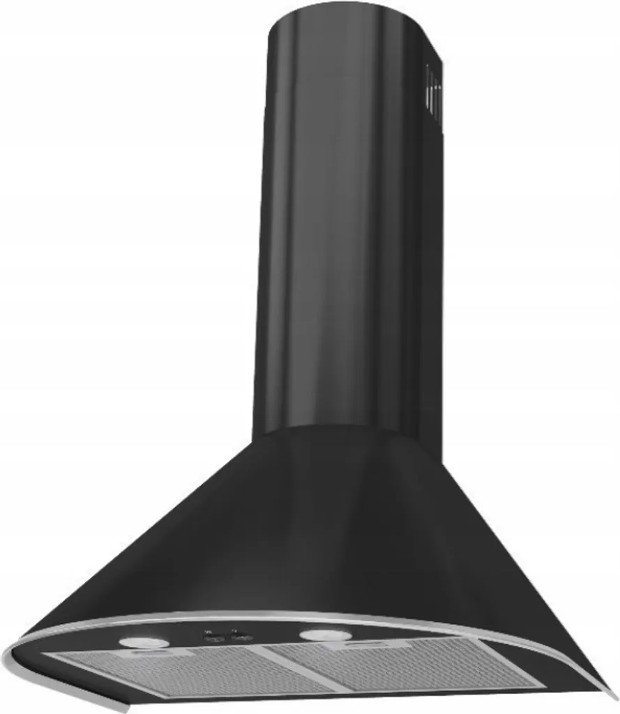 Roysson Wall-mounted extractor hood, head-free, black, 60 cm, quiet, efficient, MIX + FILTER