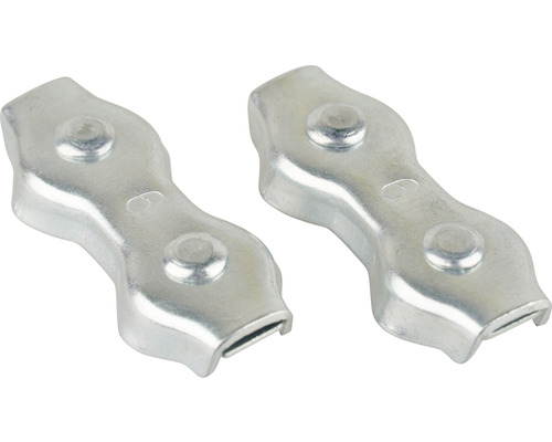 Mamutec Duplex clamp 4-6 mm galvanized 2 pieces