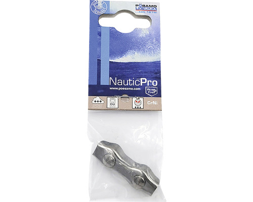 Pösamo Duplex clamp 4 mm stainless steel, bright