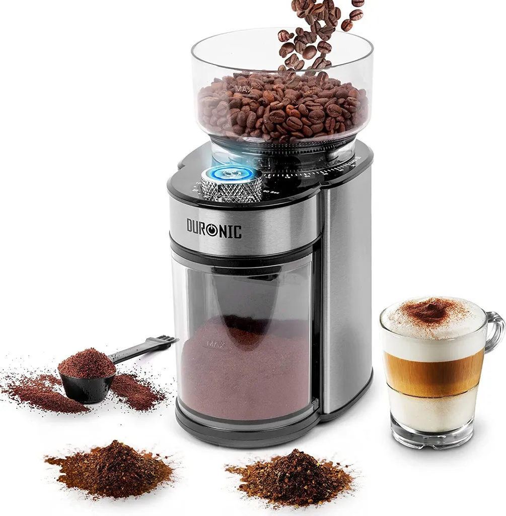 Duronic BG200 Electric Disc Grinder | 200 W Coffee Grinder with Grinding Mechanism | 200 g Coffee Beans | Grind Size from Coarse to Fine | Dosage for up to 12 Cups of Coffee | Suitable for French Press Coffee