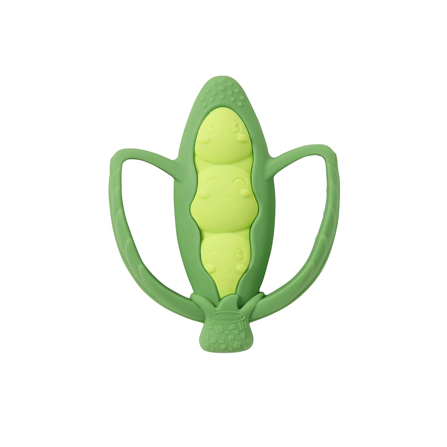 Infantino Lil' Nibbles Textured Silicone Teether BPA Free Baby Teether Soft Easy Hold Sensory Stimulation for Infants, Peas