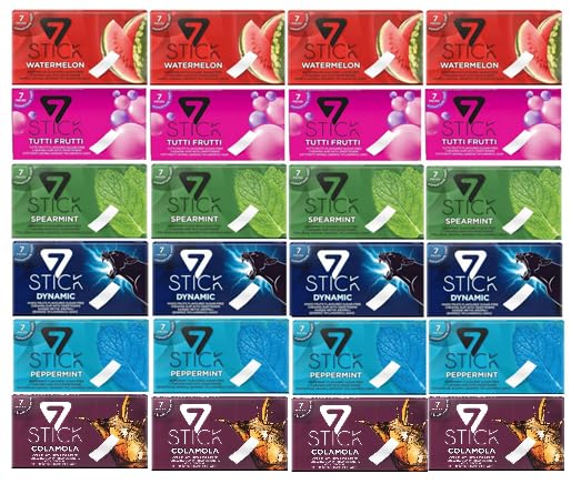 Shipsy 168 Sticks I Pack 24 x 17.5 g I Chewing Gum Sugar Free I Aspartame Free I Watermelon I Fruit Punch I Spearmint I Dynamic I Menthol I Cola I 6 Flavor Mix I Pack 420 g