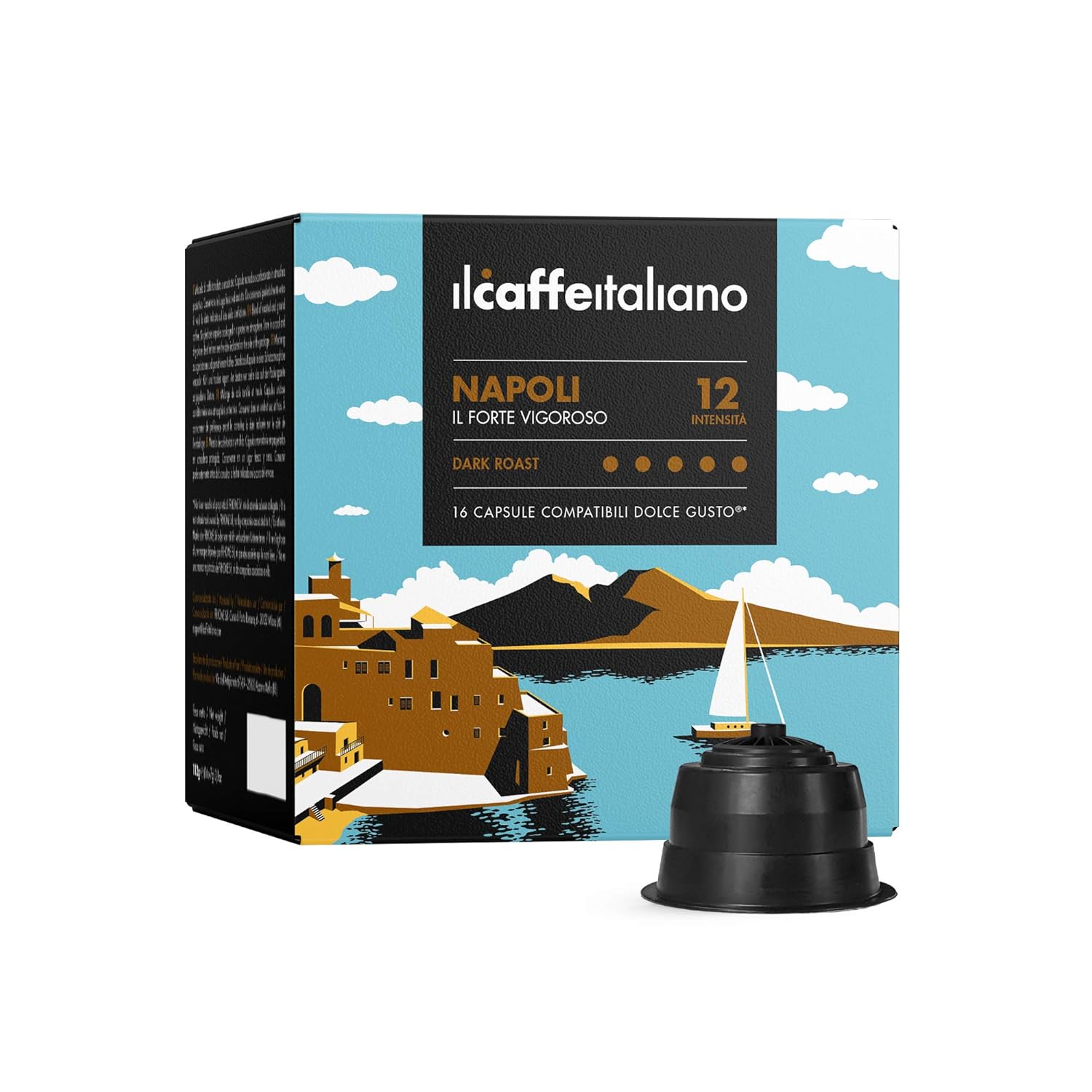 Il Caffè Italiano Coffee Capsules Compatible Dolce Gusto Napoli 96 Pieces Compatible Dolce Gusto Coffee Capsules with Strong and Spicy Aroma Compatible Nescafe Dolce Gusto Capsules Frhome