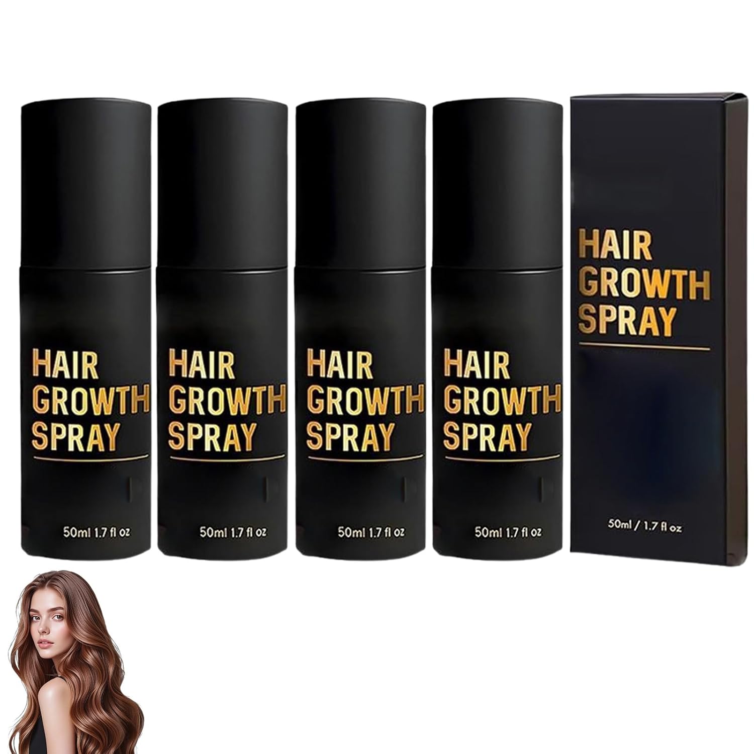 Hair Growth Spray, Hair Growth Oil Spray, Soothing Repair for Dryness, Hair Growth Serum Sprays, Hair Growth Accelerates, Prevents Hair Loss, Leave in Hair Care (4 Pieces)