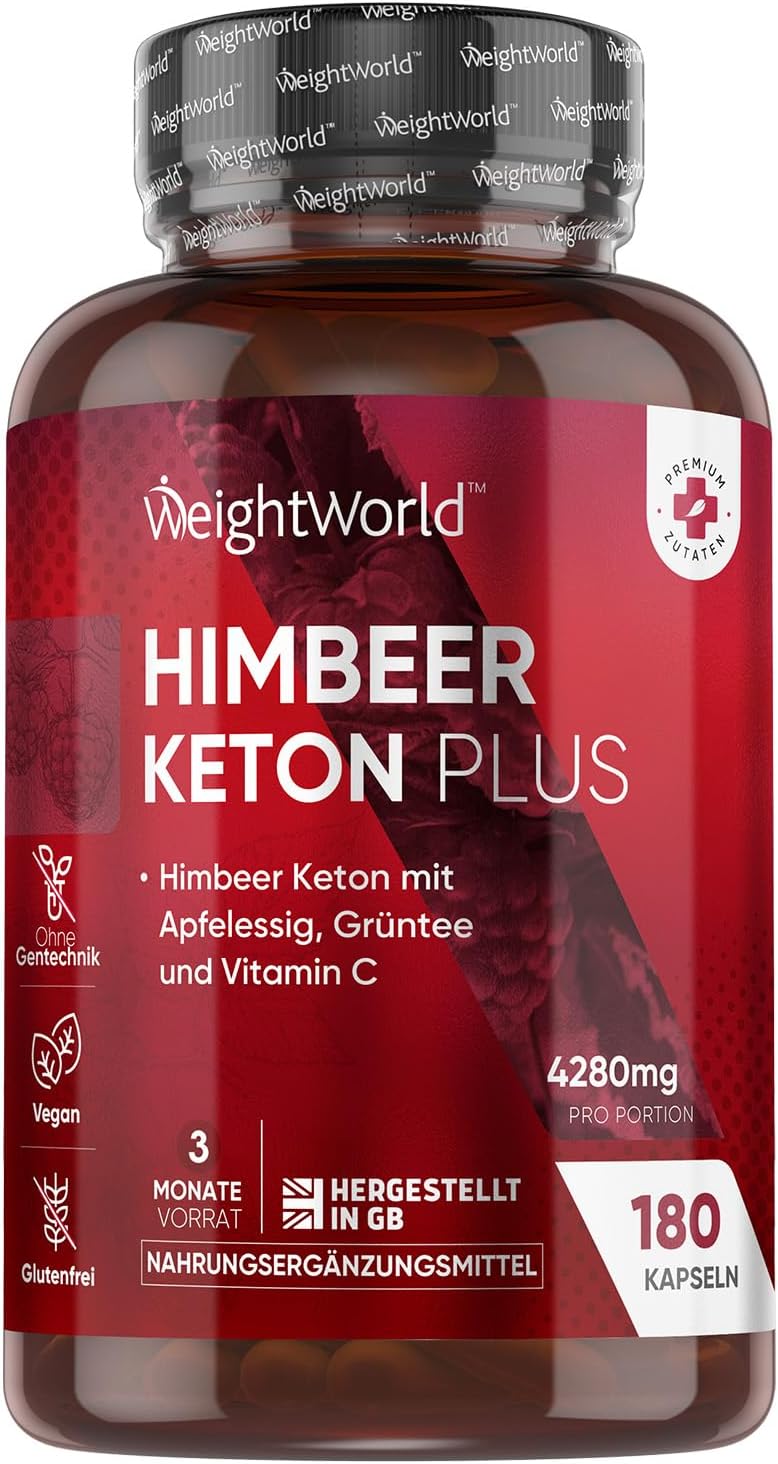 WeightWorld Store Raspberry Ketone Plus - Fat Burning Superfood Supplement for Natural Healthy Weight Loss | Raspberry Ketones with Green Coffee, Garcinia Cambogia and Green Tea, 180 capsules