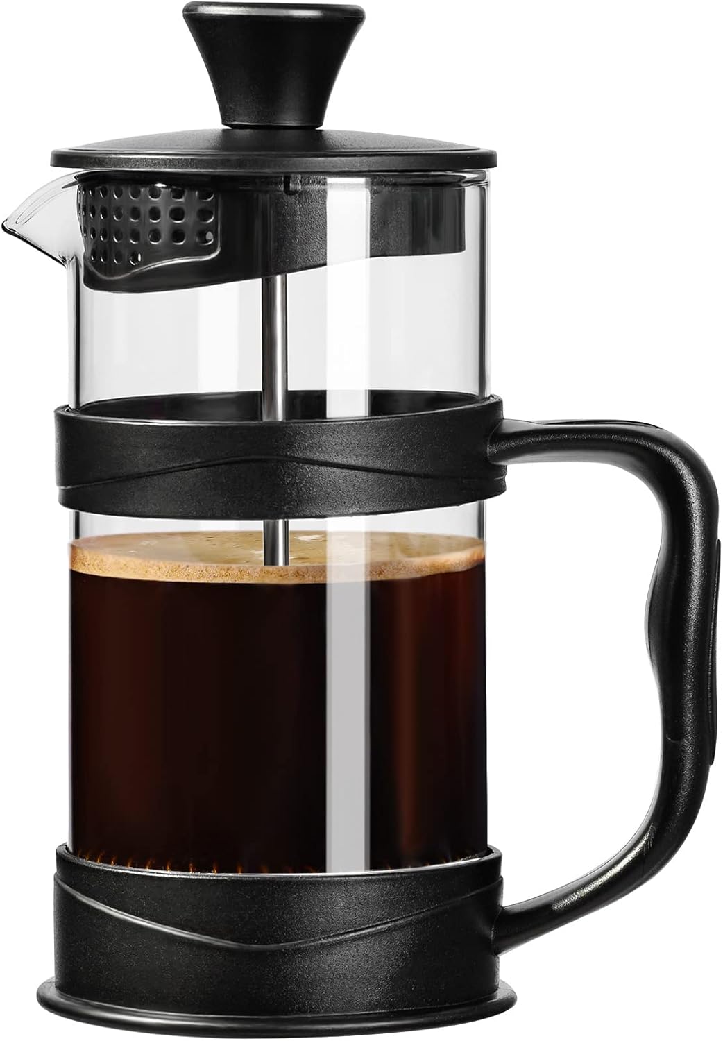 ParaCity French Press Coffee Maker, Coffee Press Made of Stainless Steel Filter and Heat Resistant Glass, Cold Brew Coffee Maker, Good as Gift for Travel and Home (Black 350ml)