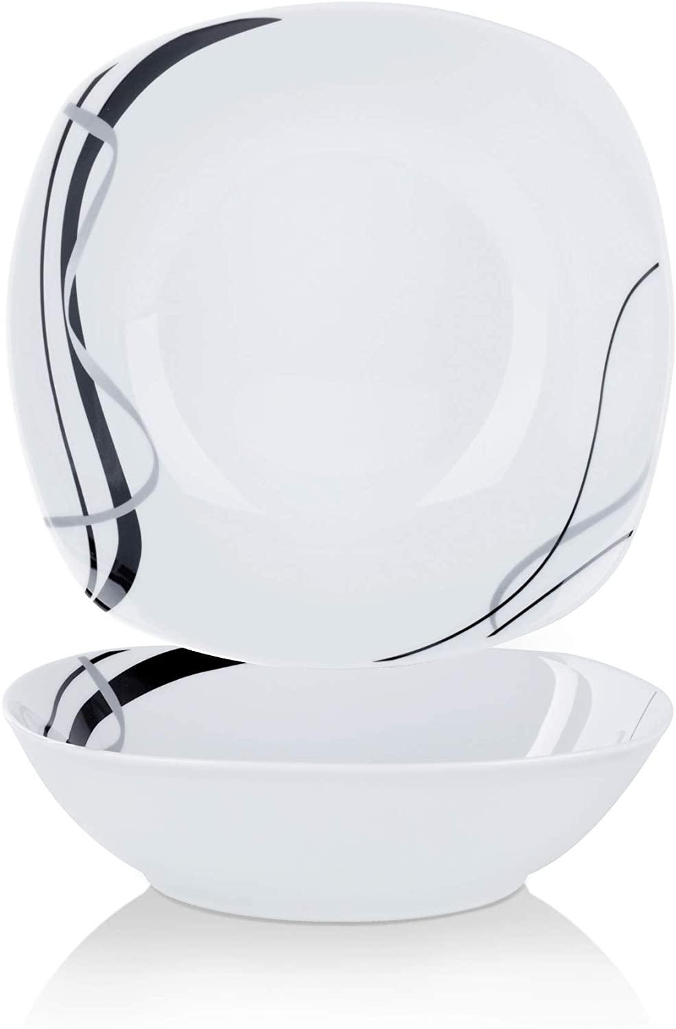 Veweet \'Fiona\' Porcelain Dinner Service Set, 18/36-Piece Crockery Set, 20/40-Piece Breakfast Service Set, 24/48-Piece Dinner Service Set, 30/60-Piece Combi Table Service Set