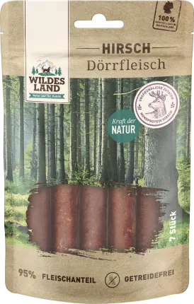 Wildes Land Dog chew, deer jerky, 150 g