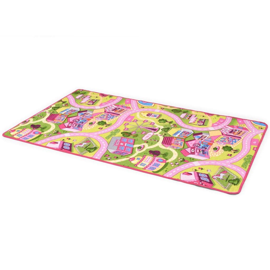 vidaXL Children\'s Play Mat Children\'s Room Play Rug Girls Rug Multicoloured Loop Pole 67 x 120 cm Butterfly Pattern