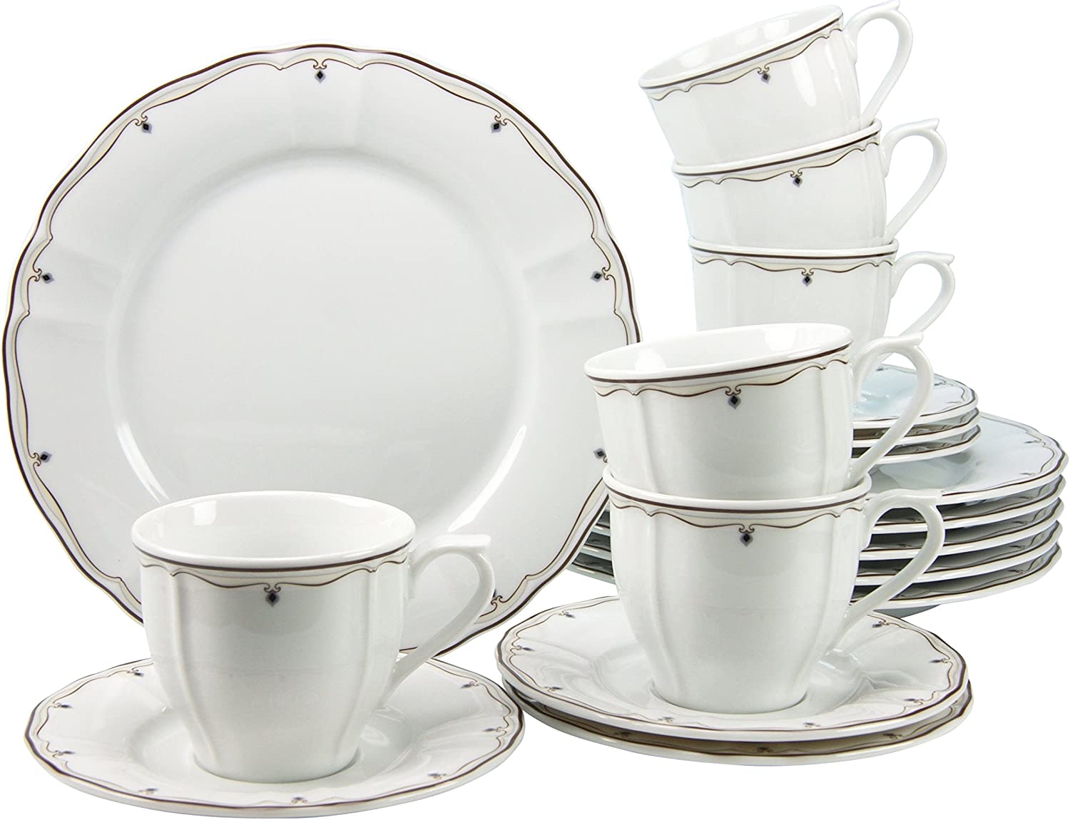 Creatable 18-Piece Flora Vienna Coffee Set, Multi-Colour