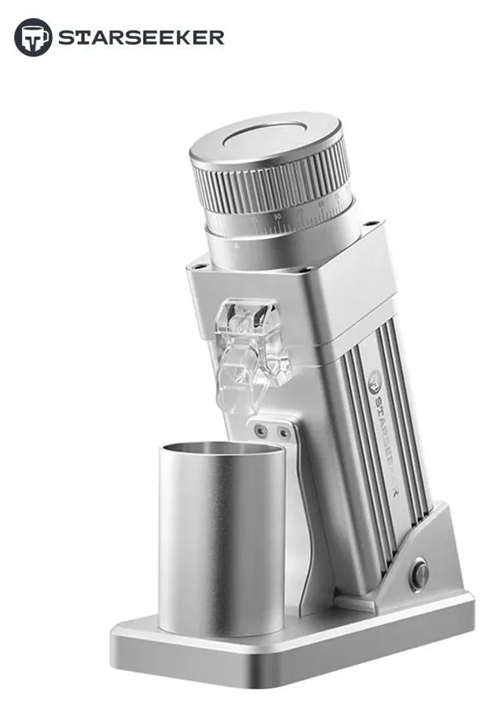 StarTech E55 Pro - Electric Coffee Grinder - 5.5 cm Conical Titanium Burr Grinder - 11+ Grind Settings - 72 W - 110 V - EU Plug - Aluminum Housing - Violet